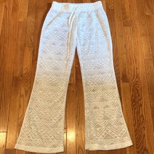 Aztec print white swim cover up pants